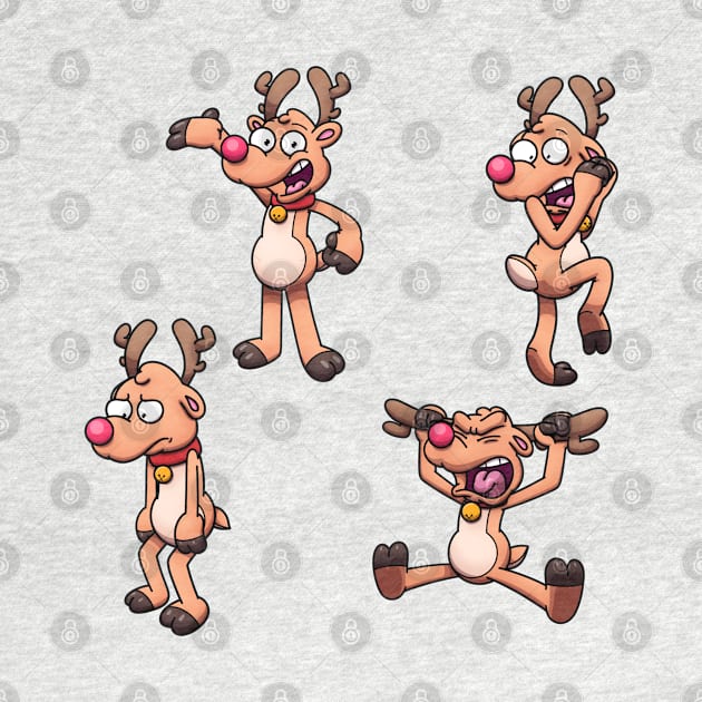 Christmas Reindeer Sticker Pack by TheMaskedTooner